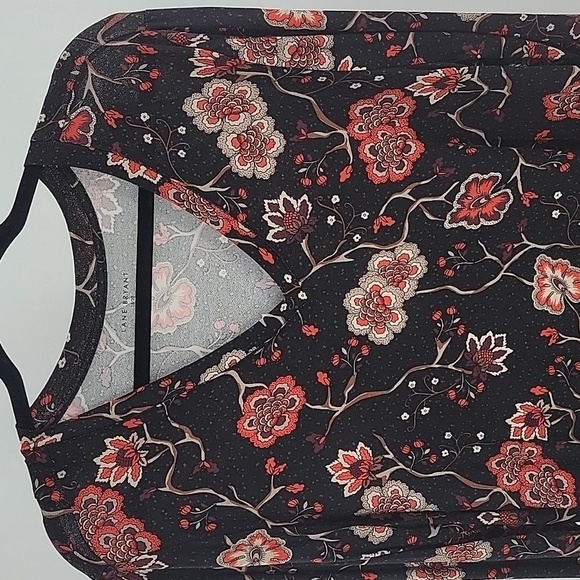 Lane Bryant Black and Red Floral Tunic - Picture 3 of 15